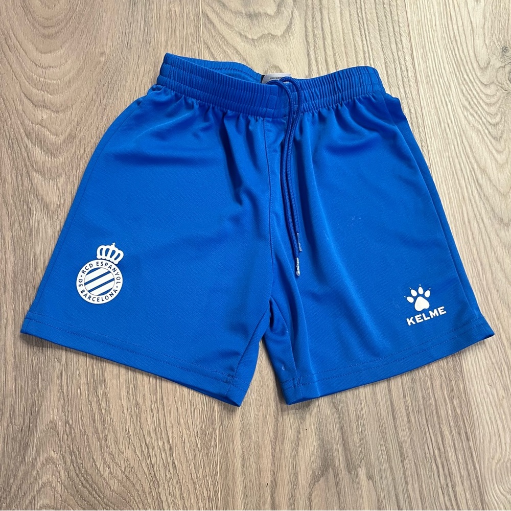 Kelme Kids Blue Athletic Shorts - Espanyol Crest